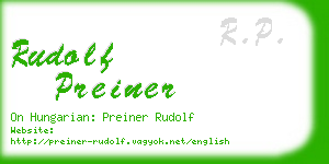 rudolf preiner business card